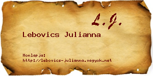 Lebovics Julianna névjegykártya